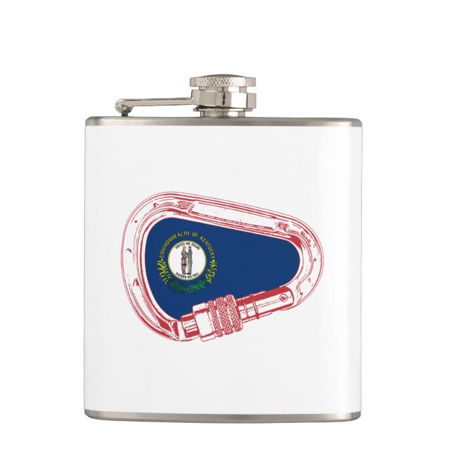 Kentucky Flag Climbing Carabiner Flask (Front)