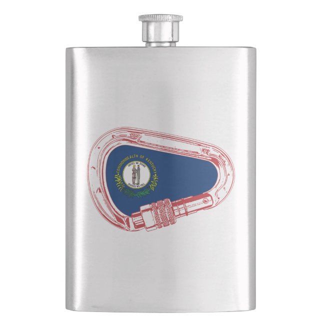 Kentucky Flag Climbing Carabiner Flask (Front)