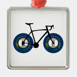 Kentucky Flag Cycling Metal Ornament