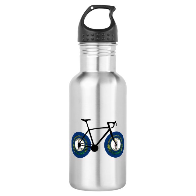 Kentucky Flag Cycling Stainless Steel Water Bottle (Front)