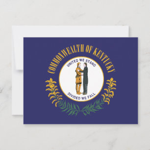 Kentucky Flag United We Stand Frontiersman  Postcard