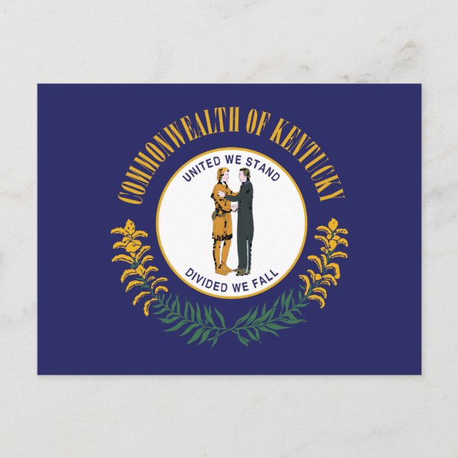 Kentucky Flag United We Stand Frontiersman  Postcard (Front)