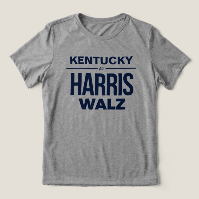 Kentucky for Harris Walz Tri-Blend Shirt (Design Front)