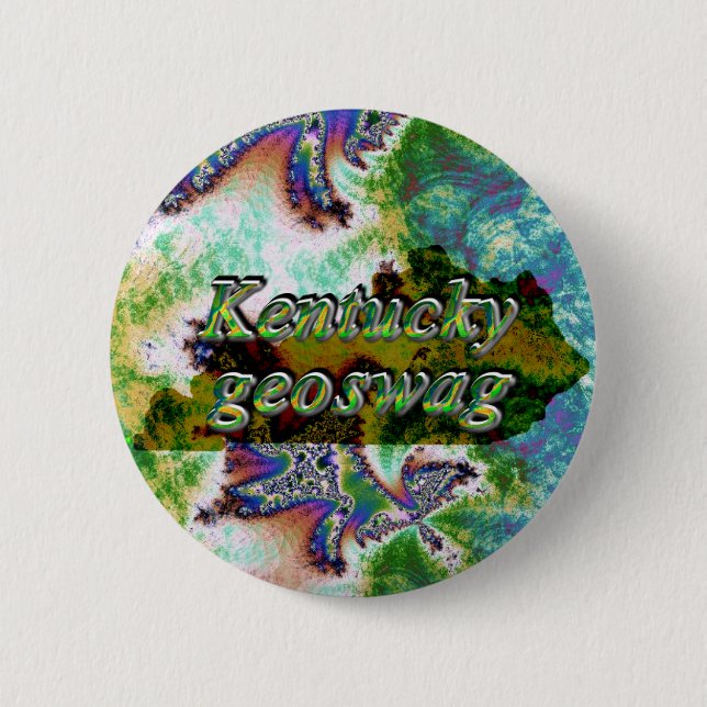 Kentucky Geoswag Swags Geocaching Gifts Treasure Button (Front)
