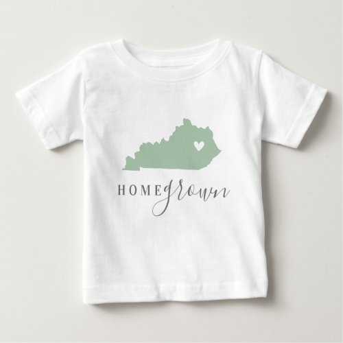 Kentucky Home Grown  Editable Colors State Map Baby T_Shirt