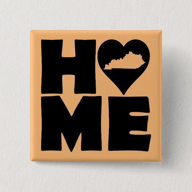 Kentucky Home Heart State Button Badge Pin (Front)