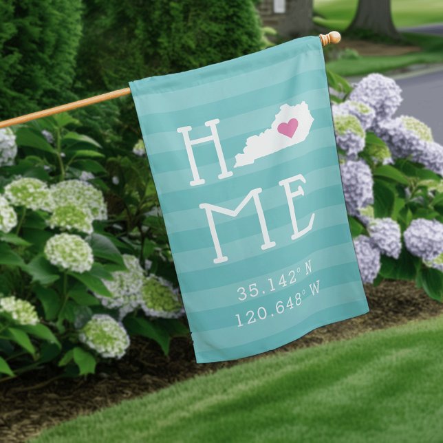 Kentucky Home State Custom Coordinates House Flag (Creator Uploaded)