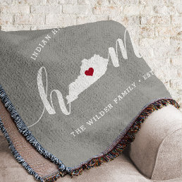 Kentucky Home State Personalized Throw Blanket