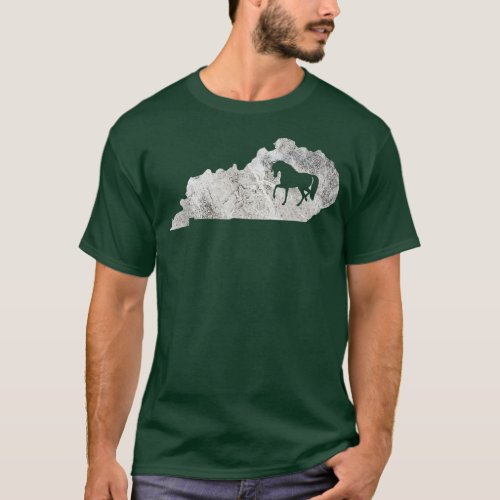 Kentucky Horse Map Horseback Riding Equestrian T_Shirt