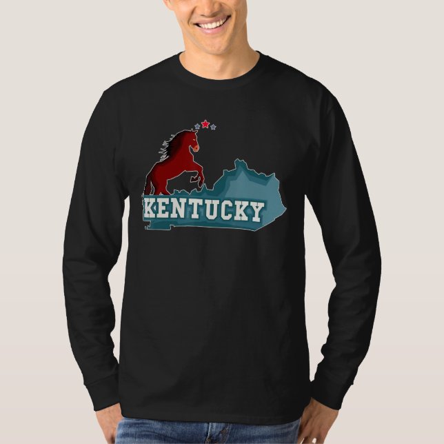 Kentucky Horse Map State T-Shirt (Front)
