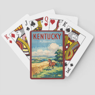 Kentucky Horses Illustration Travel Art Vintage Poker Cards