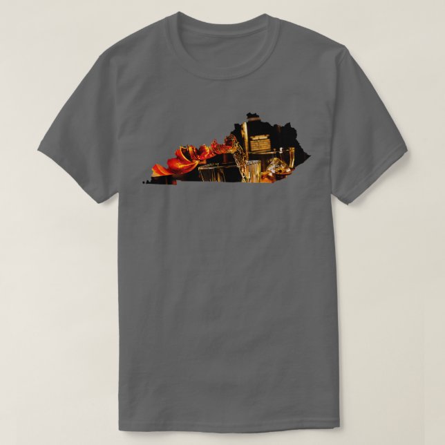 Kentucky  I Bourbon Trail Barrel Gift State Map  T-Shirt (Design Front)
