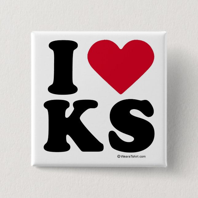 KENTUCKY - I LOVE KS - I LOVE KANSAS BUTTON (Front)