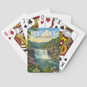Kentucky Illustration Travel Art Vintage Poker Cards