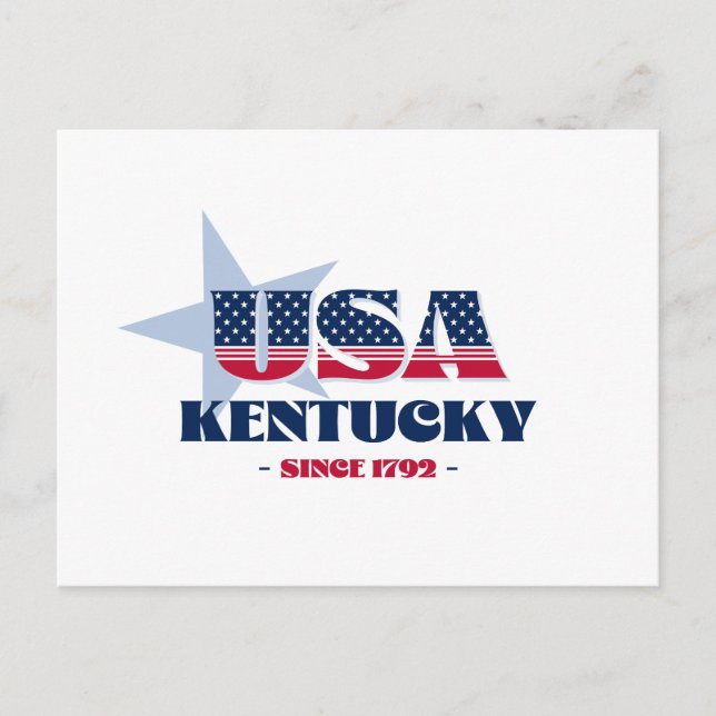 Kentucky in Red, White, and Blue Postcard (Front)