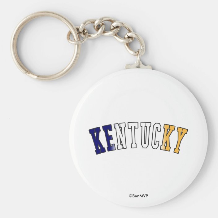 Kentucky in State Flag Colors Key Chain