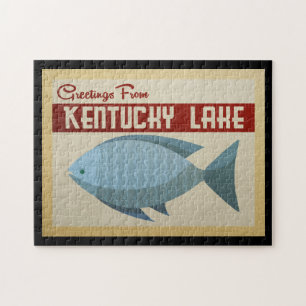 Kentucky Lake Fish Vintage Travel Jigsaw Puzzle