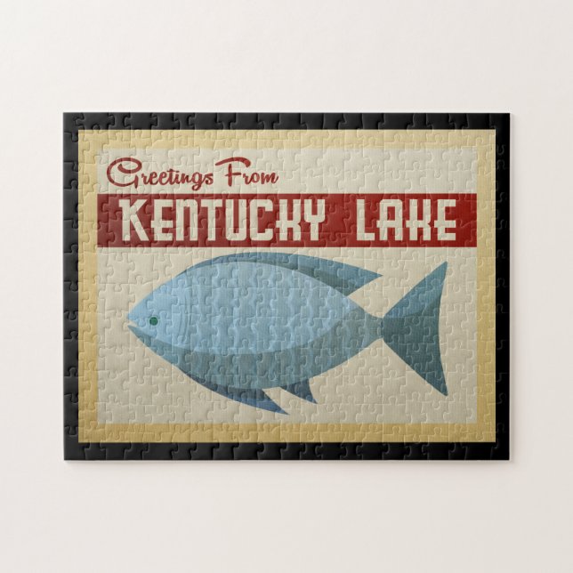 Kentucky Lake Fish Vintage Travel Jigsaw Puzzle (Horizontal)