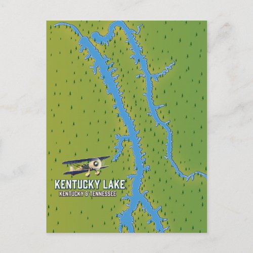 Kentucky Lake USA MAp Postcard