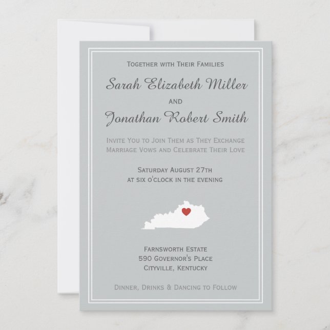 Kentucky Love - Customizable Wedding Invitation (Front)