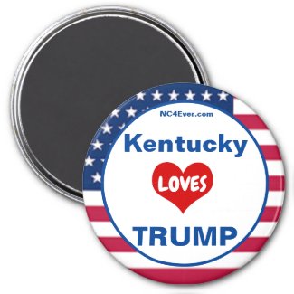 Kentucky LOVES TRUMP Patriotic Fridge Magnet