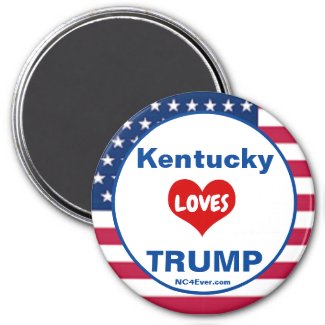 Kentucky LOVES TRUMP Patriotic Fridge Magnet