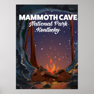 Kentucky Mammoth cave travel poster