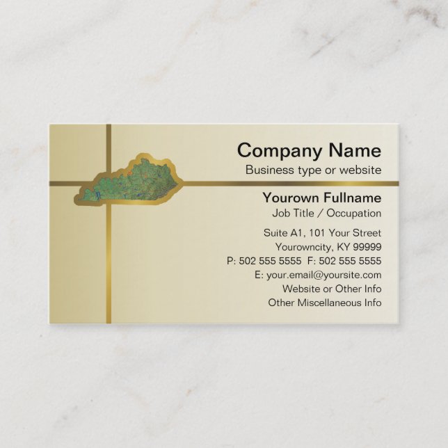 Kentucky Map Business Card (Front)