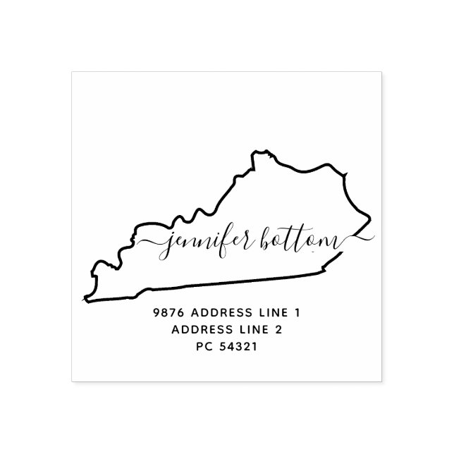 Kentucky map Family return address Rubber Stamp (Imprint)