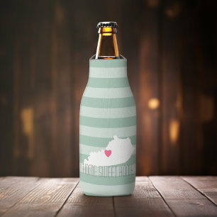 Kentucky Map Home State Love with Custom Heart Bottle Cooler