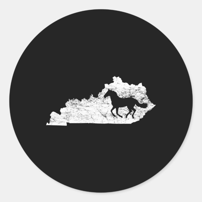 Kentucky Map Horse Kentucky Classic Round Sticker (Front)