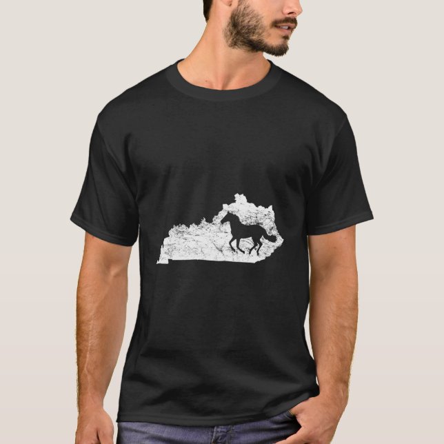 Kentucky Map Horse Kentucky Thoroughbred T-Shirt (Front)