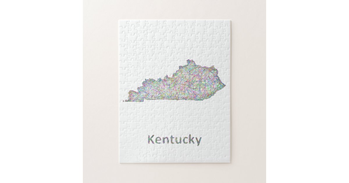 Kentucky map jigsaw puzzle
