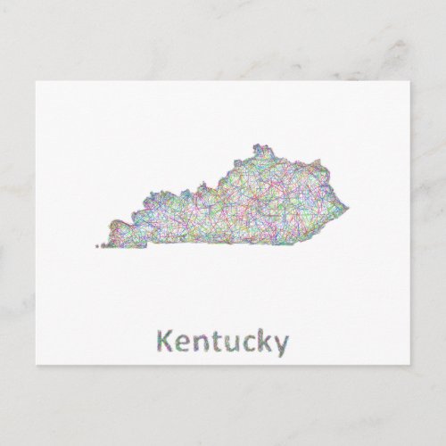 Kentucky map postcard