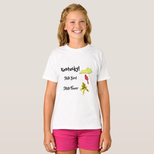 Kentucky Map State Bird  Flower T_Shirt