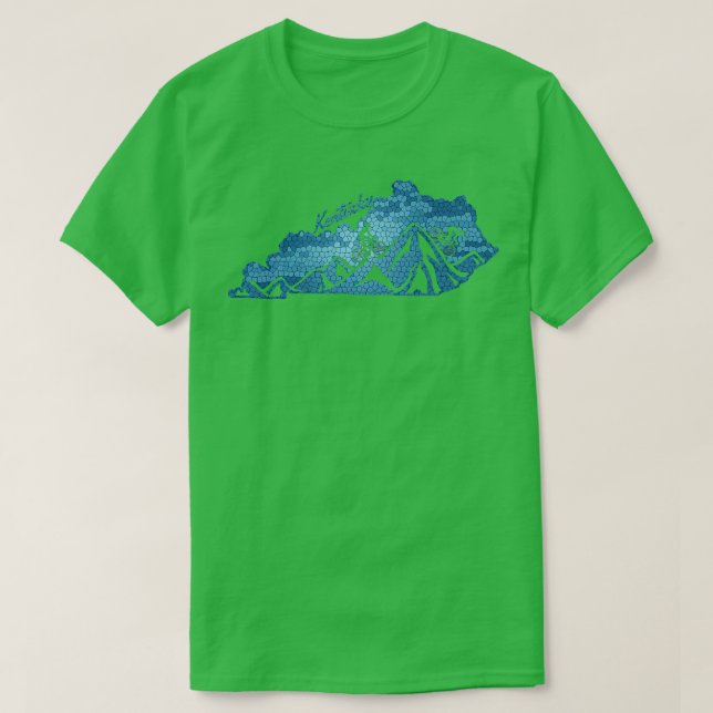 Kentucky Mountain Biking Blues State Outline Bike  T-Shirt (Design Front)