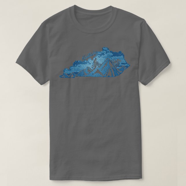 Kentucky Mountain Biking Blues State Outline Bike  T-Shirt (Design Front)