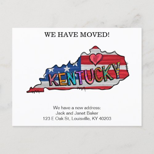 Kentucky Moving Announcement Cards