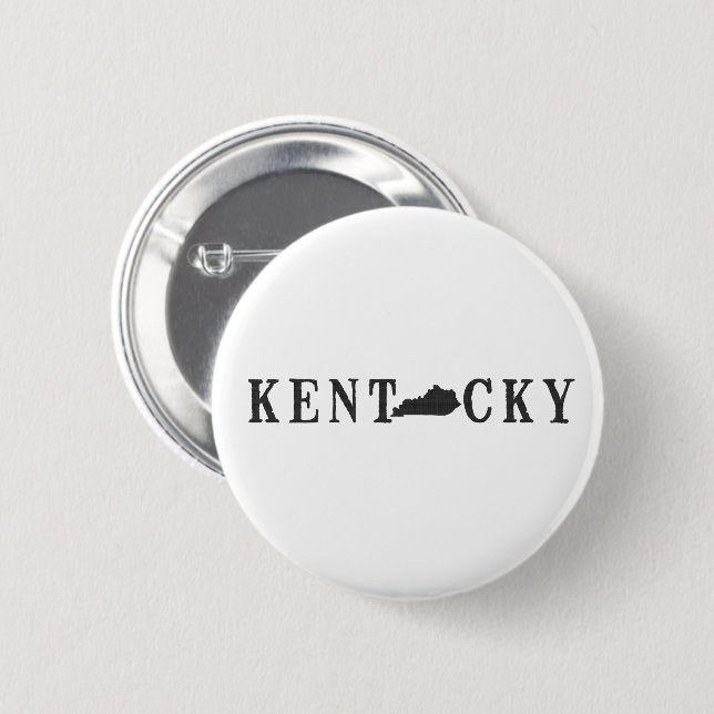 Kentucky Name with State Shaped Letter Button (Front & Back)