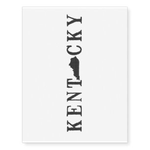 Kentucky Name with State Shaped Letter Temporary Tattoos
