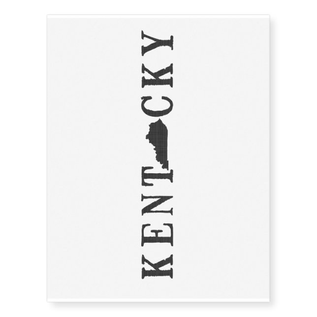 Kentucky Name with State Shaped Letter Temporary Tattoos (Front)