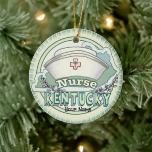 Kentucky Nurse Ceramic Ornament