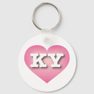 Kentucky Pink Fade Heart - I love KY Keychain