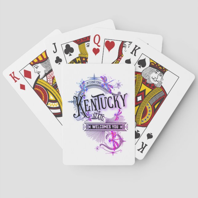 Kentucky Playing Cards Vintage Illustration  (Back)