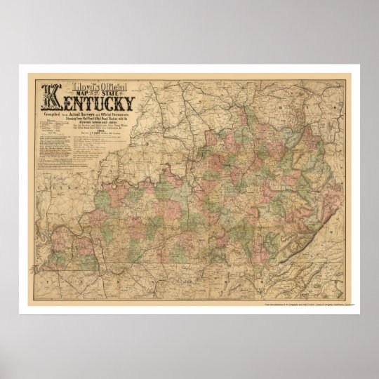 Kentucky Railroad Map 1863 Poster | Zazzle