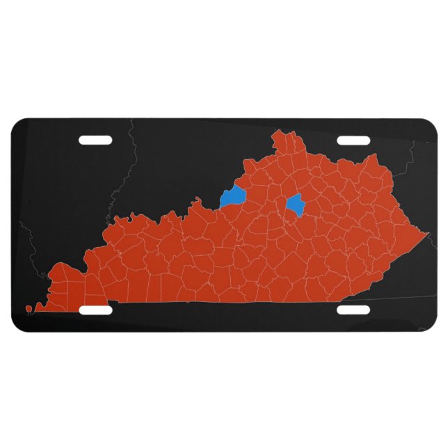 Kentucky Red Counties License Plate (Front)