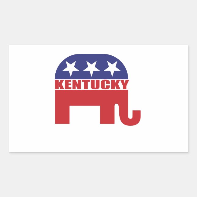 Kentucky Republican Elephant Rectangular Sticker (Front)