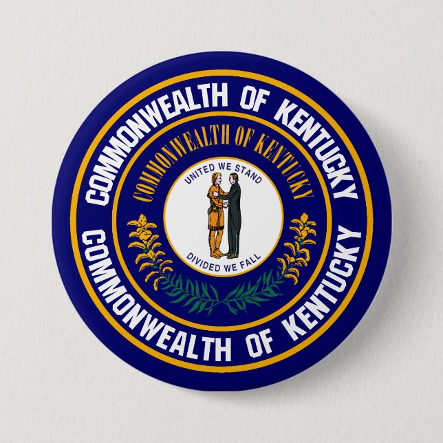 Kentucky Round Emblem Button (Front)