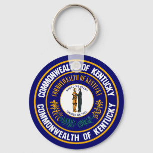 Kentucky Round Emblem Keychain
