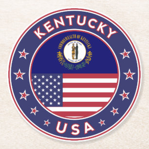 Kentucky Round Paper Coaster